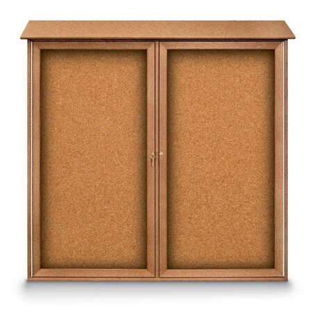 United Visual Products Indoor Enclosed Combo Board, 48"x36", Satin Frame/White Porc & Burgundy UVCB4836-WHTPORC-DBURGU